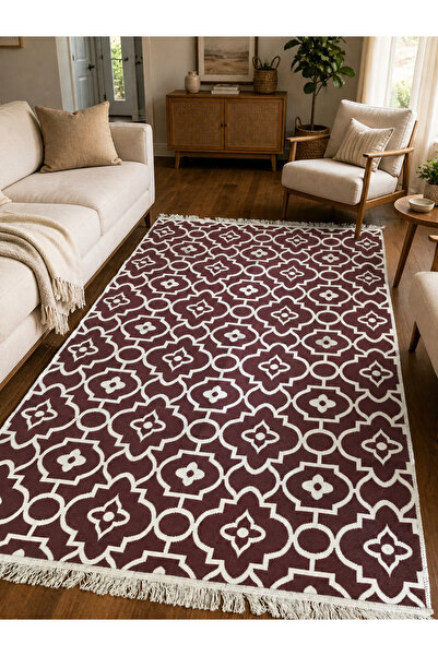 VEZİROĞLU KİLİM Pamuklu Dokuma Çift Taraflı 1. Kalite Modern Kilim Yıkanabili...