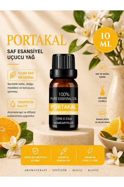 homeartplus Portakal Esansiyel Uçucu Koku Yağı Difüzör Esansı Buhurdanlık Yağ...