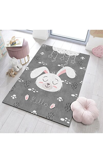 PINKIE HOME Dijital Baskı Kaymaz Taban Makinede Yıkanabilir Sevimli Tatlı Tav...