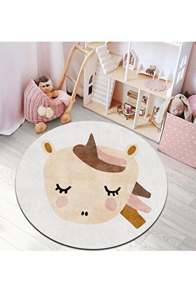 PINKIE HOME Kaymaz Makinede Yıkanabilir Leke Tutmaz Çocuk Odası Halısı Oyun H...