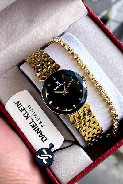 Daniel Klein Jubile Steel Cord Original Gold Color Women's Wristwatch Bracelet with Gift