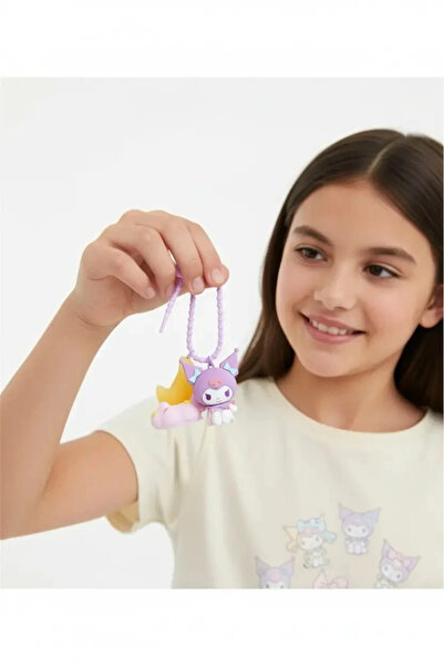 Miniso Sanrio Lisanslı Kuromi LED Işıklı Anahtarlık ve Çanta Süsü – Işıklı Fo...