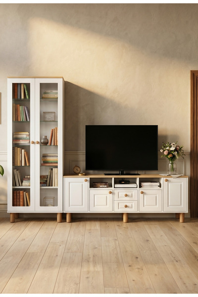 Avm 24 Life TV Ünitesi ve Kitaplık Seti %100 MDF
