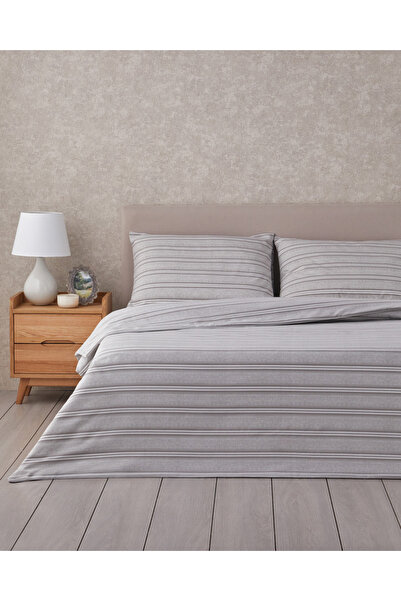 English Home Sleek Lines Kolay Ütülenir Tek Kişilik Çarşaflı Nevresim Takımı 160x220 cm Gri