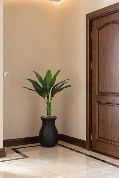 MARIA HOMES نبات طائر الجنة الاصطناعي بطول 155 سم مع وعاء من الألياف - ديكور ...