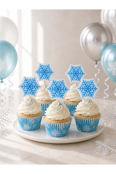 Parti Adresi Kartanesi Frozen Temalı Kürdan Figürlü Pasta Süsü Cupcake Kürdan...