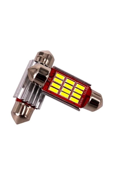 Universal 2 Adet Sofit Led Ampül Siemens Tipi 12 Ledli Beyaz Sofit Tavan Ve Plaka Ampülü 39 Mm Canbus