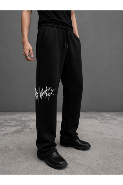 COMANCHERO Unisex γοτθική καλοκαιρινή φόρμα με στάμπα Lightning, φαρδιά γραμμ...