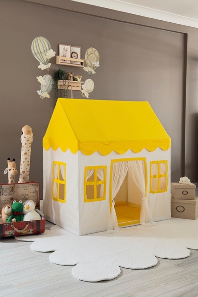 Miniden Çocuk Oyun Evi Sarı Renkli Oyun Çadırı Oyun Alanı