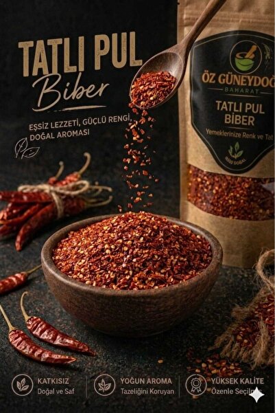 Tatlı Pul Biber Kırmızı 100 Gr | %100 Doğal, Taze ve Katkısız (Acısız, Yoğun Aromalı Evlik Biber)