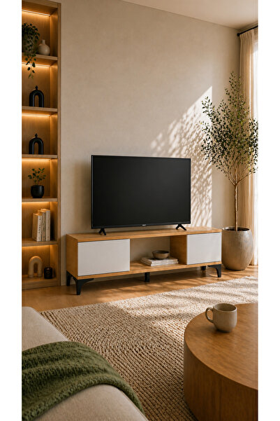 FURNICI Modern SAFİR MEŞE TV Ünitesi 39x139 cm | Şık Minimal Tasarım Salon Ko...