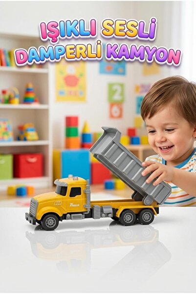 Tıfıl Toys 1:32 Ölçek Işıklı Sesli Amerikan Tip Damperli Oyuncak Kamyon