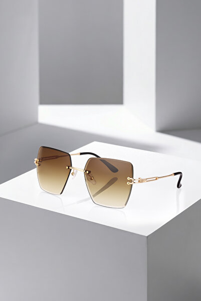 Polo Air Uv400 Protection Crystal Square Women Sunglasses Brown Gold Color Pl...