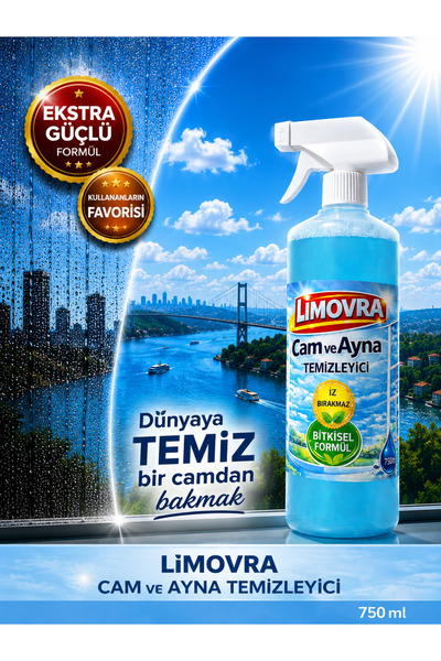 LİMOVRA Cam ve Parlak Yüzey Temizleyici- 750 ML