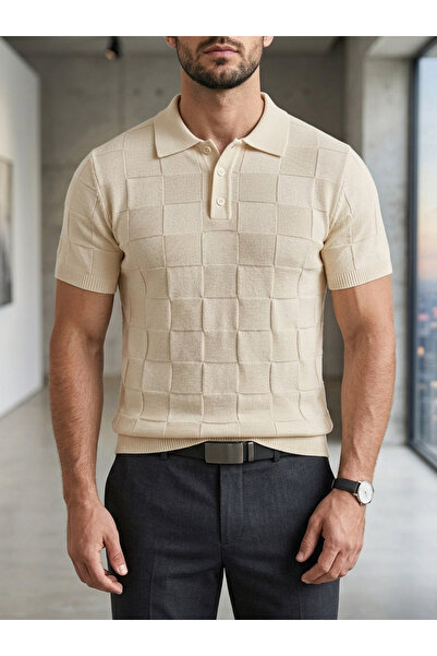 FLEX FASHION Summer (Cool Yarn) Polo Collar Men's Knitwear T-Shirt (Ekro)