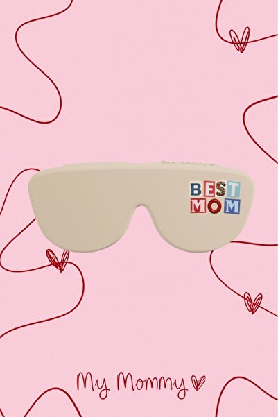 CARRY ME CASE BEST MOM Katlanabilir Bej Silikon Gözlük Kılıfı