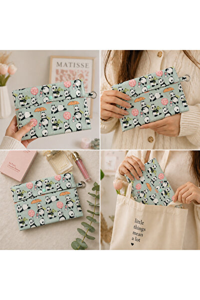 By Selen Suyolcu Clutch Model Çok Amaçlı Astarlı Makyaj & Seyahat Çantası