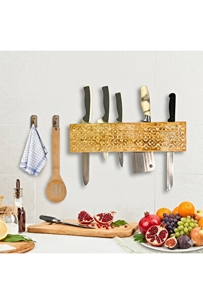Souq DESIGNS Knife Holder for Wall – Wooden Knife Block with Slots | Hand-Car...