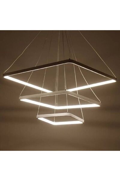 PeraTeknoloji Lzy Avize Store Led Avize Sarkıt Tek Renk - Kare 70 Cm