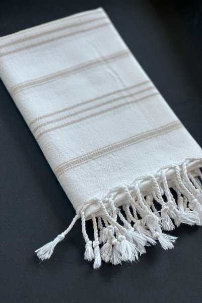 Stella Belli 2-Piece Peskir Set, 2 Pieces Kitchen Drying Towels 55X85 cm Cotton, Head, Hand, Tea, Wedding, Hammam, Bath Towels, Quick-Drying Sultan Blue and White Striped