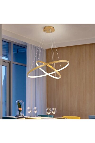 PeraTeknoloji Led Avize Sarkit Gold 3renk Ada 60 Cm