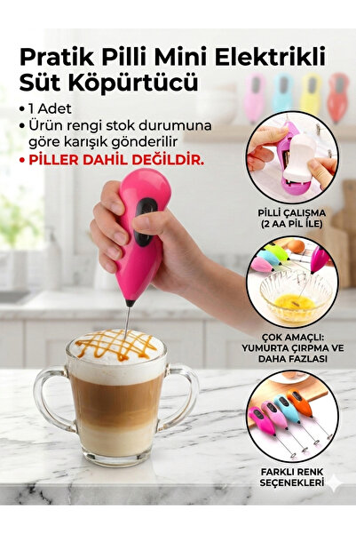 HopeWay Home Pratik Pilli Mini Elektrikli Süt Köpürtücü - El Tipi Kahve ve Yu...