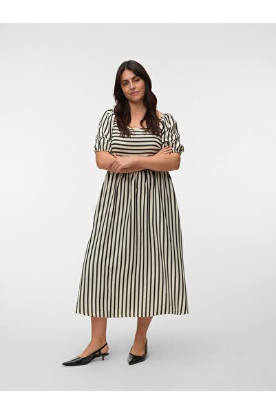 Veromoda Curve Gesmoktes Kleid VMCRIN Midikleid