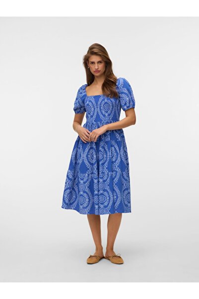 Vero Moda Gesmoktes Kleid VMROKAYA Midikleid