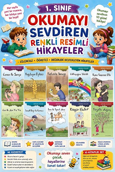 Ata Yayıncılık 1. Sınıf Okumayı Sevdiren Renkli Resimli Hikayeler 10 - 10 Kitap