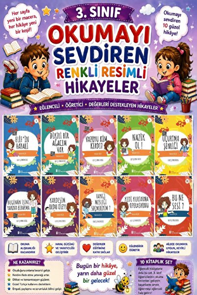 Ata Yayıncılık 3.Sınıf Okumayı Sevdiren Renkli Resimli Hikayeler 11 - 10 Kitap