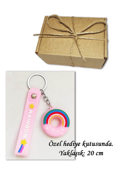 dudu kids Μπρελόκ σιλικόνης A.Pink Rainbow σε κουτί Kraft 20 εκ. - Παιχνίδι -...