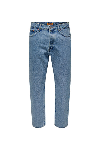 Only & Sons Açık Mavi Erkek Taşlamalı Denim Pantolon 22038628 ONSTYE LOOSE BO...