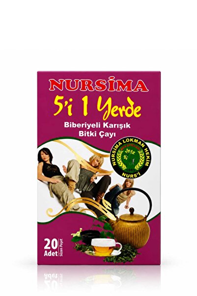 Nursima 5 'i 1 Yerde Biberiyeli Karışık Bitki Çayı 20 'li Süzen Poşet