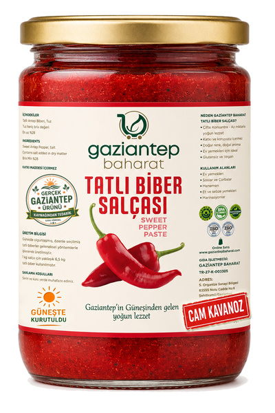 Gaziantep Baharat Tatlı Biber Ev Yapımı 720gr Antep Salçası Cam Kavanoz – Doğ...