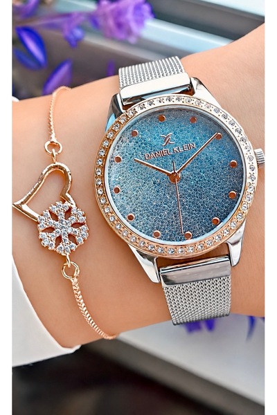 Daniel Klein Orjinal 2 Yıl Garantili Rose Gold Hasır Çelik Kordonlu Kadın Kol...
