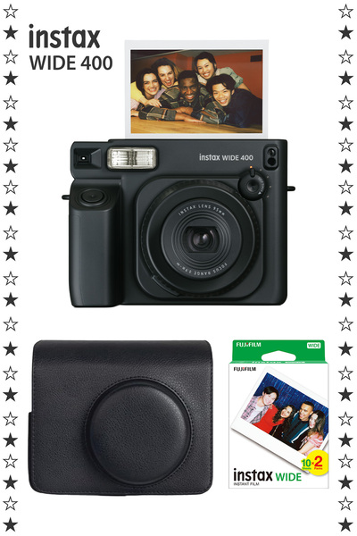 Fujifilm Instax Wide 400 Jet Black Fotoğraf Makinesi Deri Çanta ve 20'li Film...