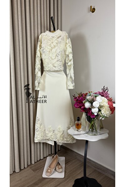 ALATHEER FASHION طقم باربي كم طويل للعيد