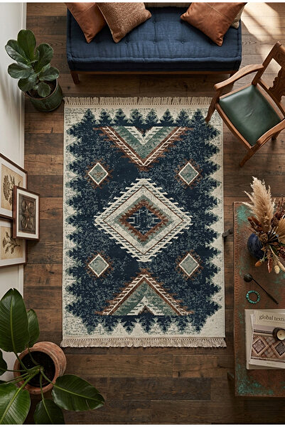 Lorvian Noletti Antik Desenli Makinede Yıkanabilir Kilim Çift Taraflı Pratik ...