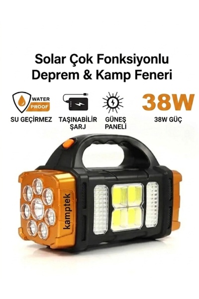 kamptek kamp teknolojisi Fonksiyonel Işıldak El Feneri Fener İkaz Lambası Kam...