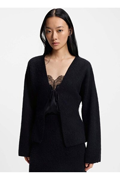 BOSS Lacivert Kadın V Yaka Regular Fit Hırka 50548954