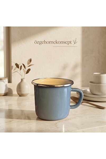 ALEV EMAYE Enamel Mug 9 cm Thick Edged, Pastel Color Camping Cup