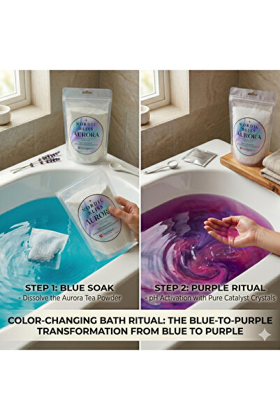 Nordic Bliss Aurora Sihirli Renk Değiştiren Banyo Tuzu - Doğal Botanik & Epso...