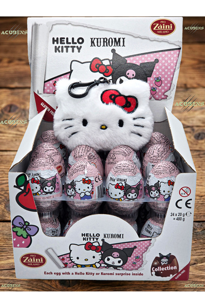Acubens Hello Kitty Glutensiz Çikolatalı Sürpriz Yumurta 24 Adet (Hediyeli)