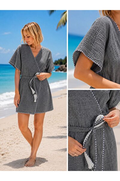 DRESSY LIFE Kimono Peshtemal simplu, cu absorbție ridicată a apei, Kimono de ...