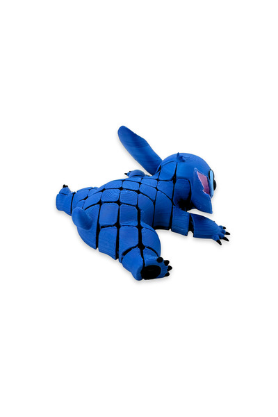 OEM Figurina Stitch articulata 115 mm, Flexies®, printata 3D, jucarie flexibila anti-stres, model decorativ colectie, albastru