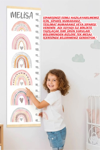 Kt Grup Iskandinav Gökkuşakları Gelişim Tablosu Boy Ölçer Duvar Sticker