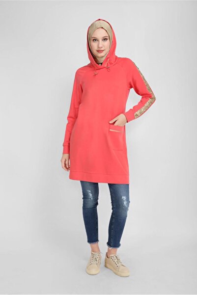 Alvina Yaldiz Printed Hood Lace-Up Tunic 41692
