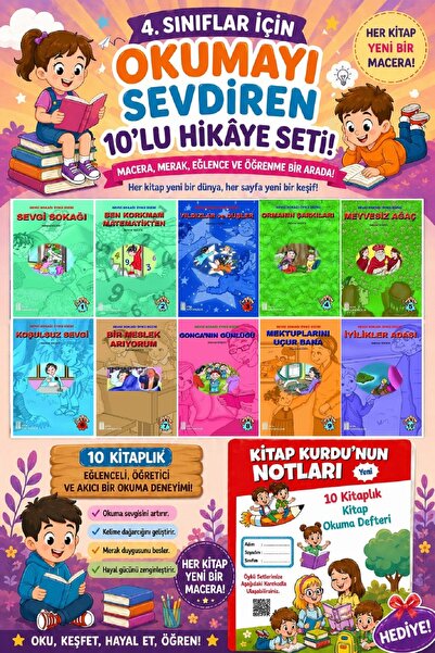 Ata Yayıncılık 4.Sınıflar İçin Okumayı Sevdiren 10 lu Hikaye Seti 7 (Kitap Ok...
