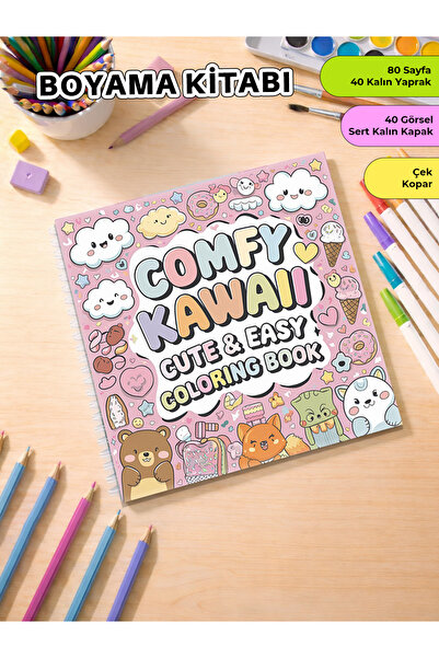 metafortoys Comfy Kawaii Boyama Kitabı Cozy Book – 21x20 cm I 40 Görsel