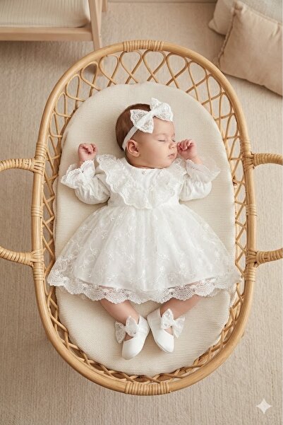 PARK BEBE Kız bebek MEVLÜT SETİ DANTELLİ ARKASI FİYONKLU 0/3-3/6 AY ORKİDE ME...